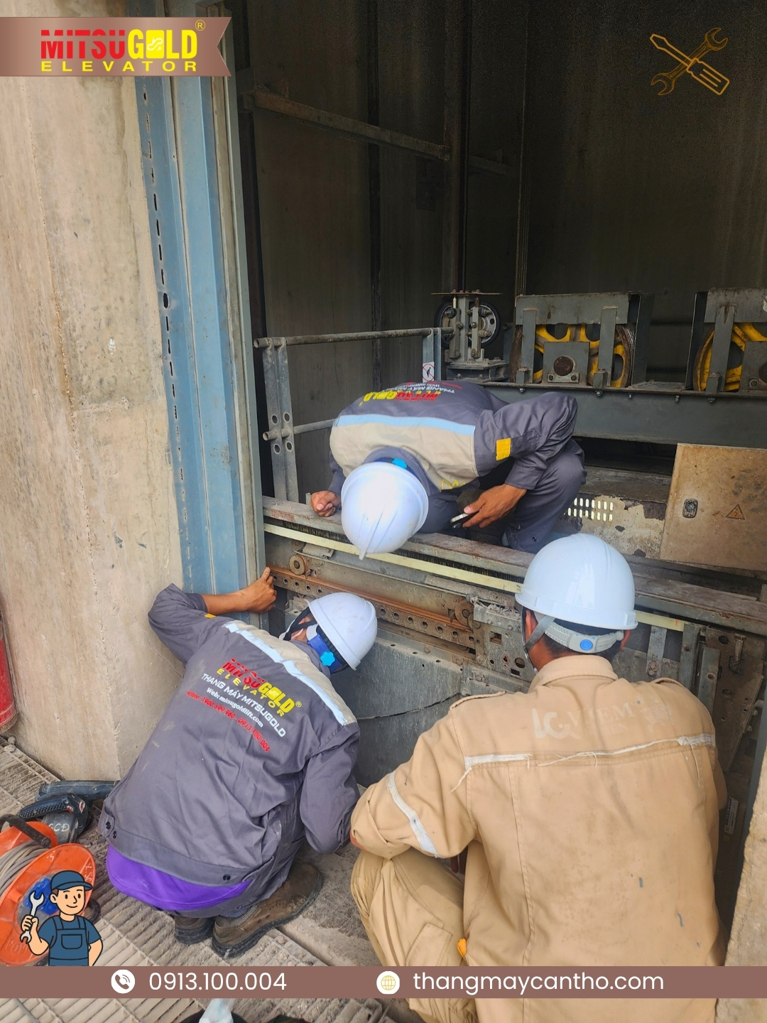 thi cong thang may, thang may Can Tho, bao tri thang may, sua chua thang may