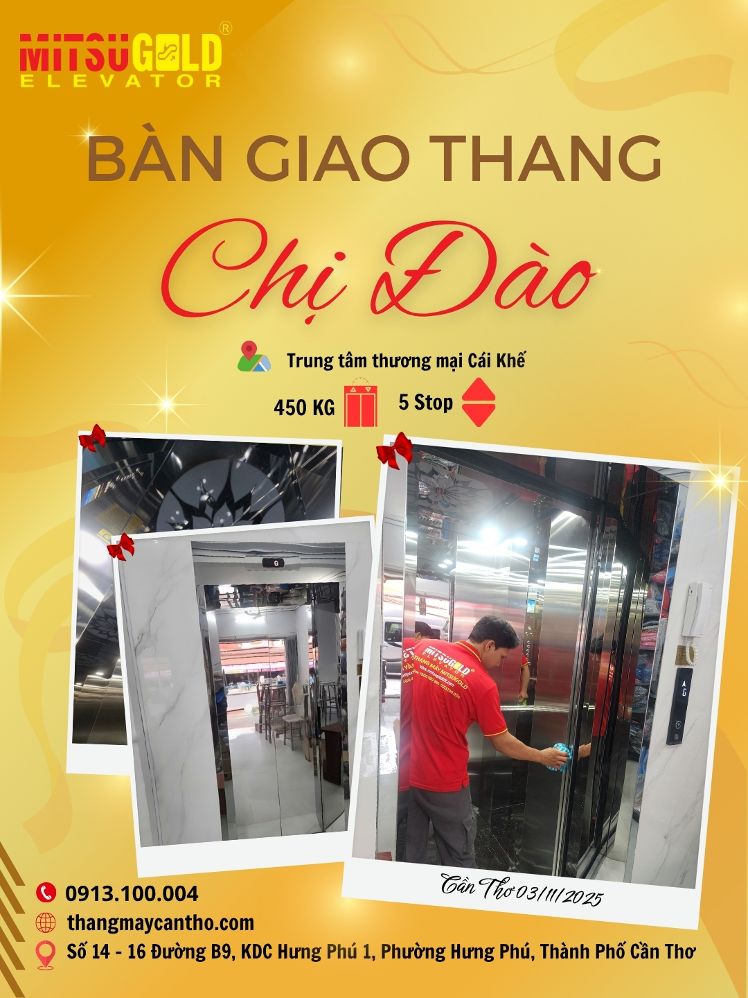 thi cong thang may, thang may Can Tho