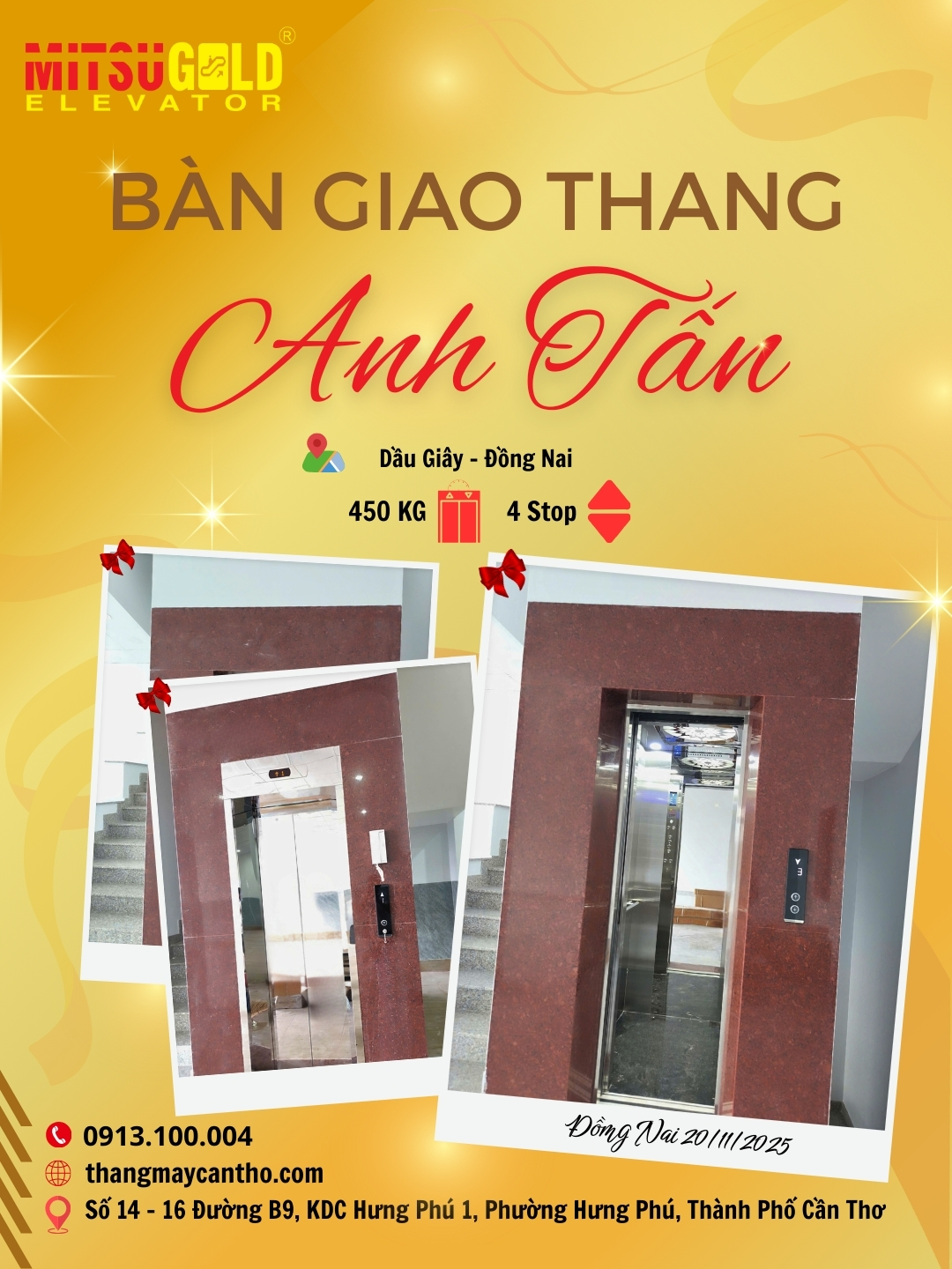 thi cong thang may, thang may Can Tho, thang may Tra Vinh